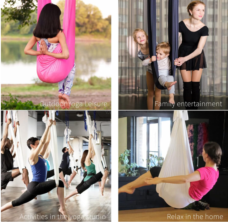 Anti-Gravity Colorful Yoga Pilates Fitness Exercise Outdoor Swing Hammock Equipment Set