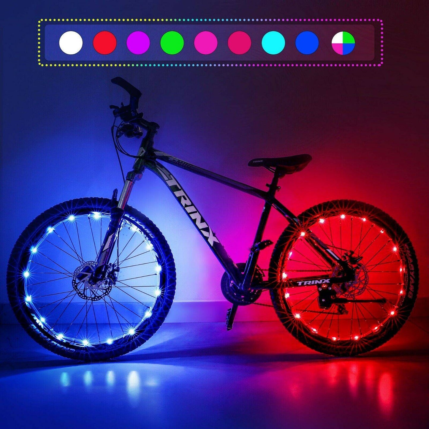 LED Waterproof Rechargeable USB Bike Bicycle Wheel Spoke Handlebar Tassell Lights for Decoration Safety Strip Light with 7 Colors Kids Adult- 2 Pack