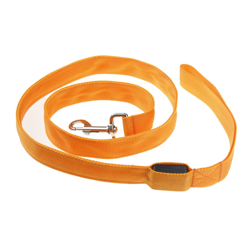 LED Light Up USB Rechargeable Waterproof Colorful Blue Red Orange Pink Green Yellow Luminous Traction Dog Leash for Safety