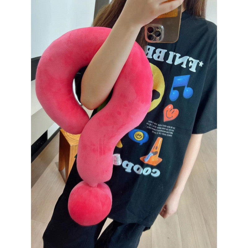 Question Mark Colorful Soft Plush Comfortable Fabric Neck Pillow for Travel Airplane Car Train for Adults and Kids