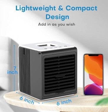 Portable Air Conditioners, Mini Air Conditioner Personal Evaporative Air Cooler with 4 Speeds 7 Colors, 600ML Portable Ac Unit Fan 2 Cool Mist Cooling Fan for Room Office Car7 LED Colors
