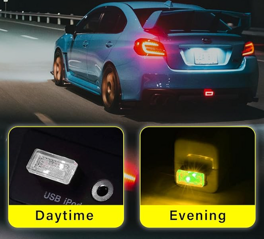 4 PCS USB LED Portable Universal Car Vehicle Interior Ambient Atmosphere Lamp Plug-in Decor Night Light Kit