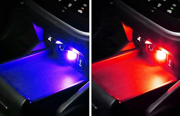 4 PCS USB LED Portable Universal Car Vehicle Interior Ambient Atmosphere Lamp Plug-in Decor Night Light Kit