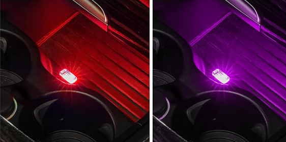 4 PCS USB LED Portable Universal Car Vehicle Interior Ambient Atmosphere Lamp Plug-in Decor Night Light Kit