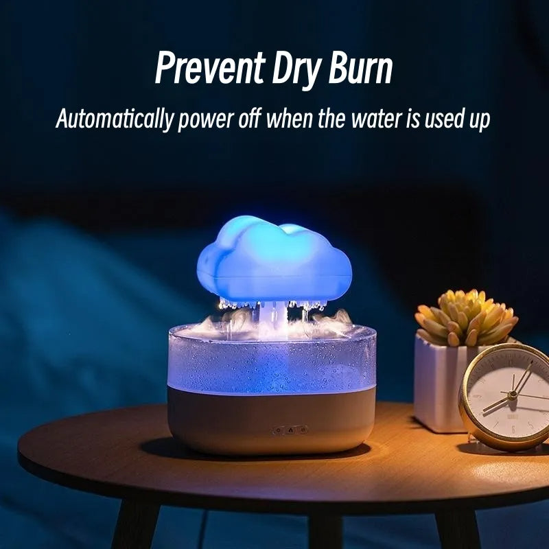 Rain Cloud Aromatherapy Humidifier with Water Drop Sound and 7 Color Led Night Lights