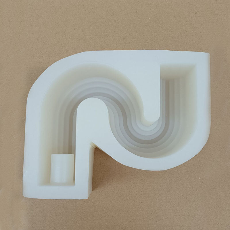 Unique Shaped Striped Candle Holder