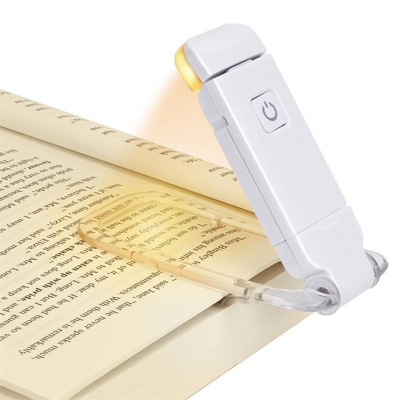 LED USB Rechargeable Adjustable Bright Clip-on Portable Bookmark Book Reading Night Light