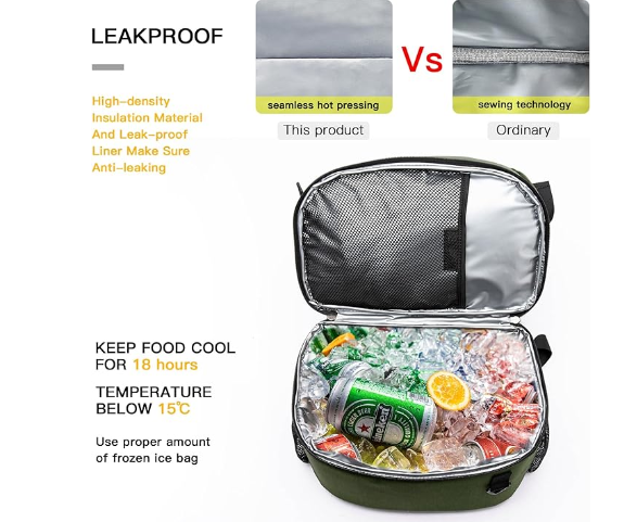 Insulated Lightweight Double Deck Leakproof Cooler Backpack Bag for Beach Picnic Hiking Camping