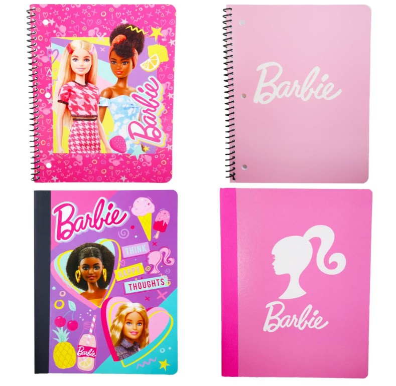Back to School Barbie Art Supply Essentials Box Kit with Copy Books Pencils Markers Crayons Grades K-5 -32 Pieces