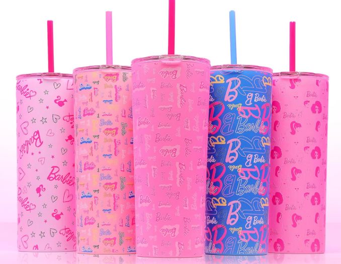 Barbie 24 OZ Tumbler Stainless Steel Vacuum Insulated Water Drinking Bottles with Lid and Straws