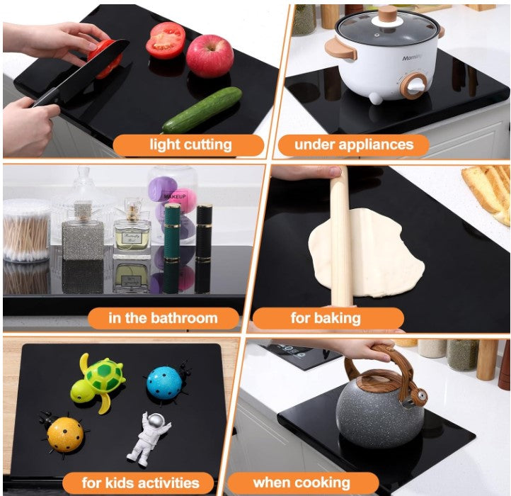 Clear Acrylic Non-Slip Cutting Board with Counter Lip for Kitchen Counter Tools Utensiles for Home Decor