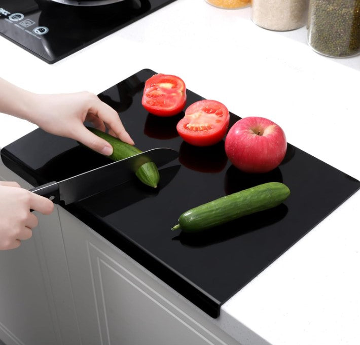Clear Acrylic Non-Slip Cutting Board with Counter Lip for Kitchen Counter Tools Utensiles for Home Decor