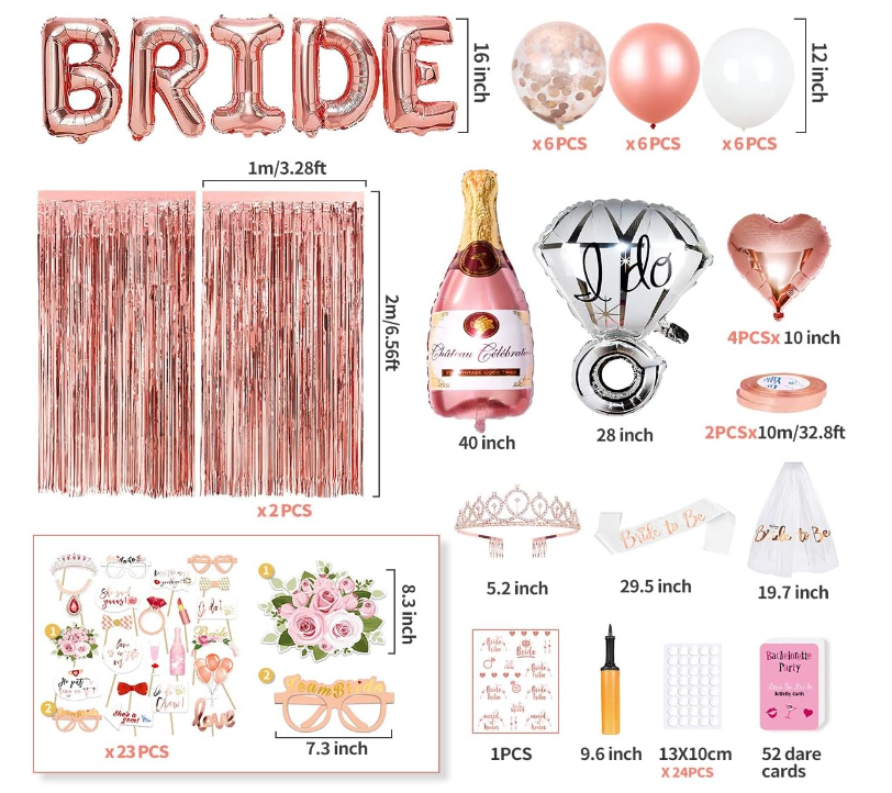 Bachelorette Party Decorations Bridal Shower Decor Kit for Bride to Be
