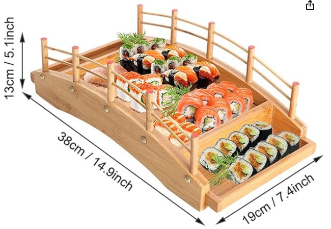 Creative Bamboo Wooden Bridge Leaf Sushi Bakery Cheese Charcuterie Pumpkin Cofin Board with Knife Serving Tray Set