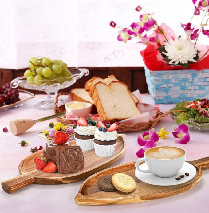 Creative Bamboo Wooden Bridge Leaf Sushi Bakery Cheese Charcuterie Pumpkin Cofin Board with Knife Serving Tray Set for Kitchen Decor Haloween Parties