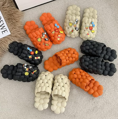 Fun Multicolor Non-Slip Soft Bubble Golf Ball Slides for Women and Men with Decoration Charms