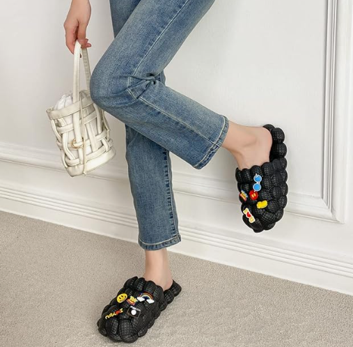 Fun Multicolor Non-Slip Soft Bubble Golf Ball Slides for Women and Men with Decoration Charms