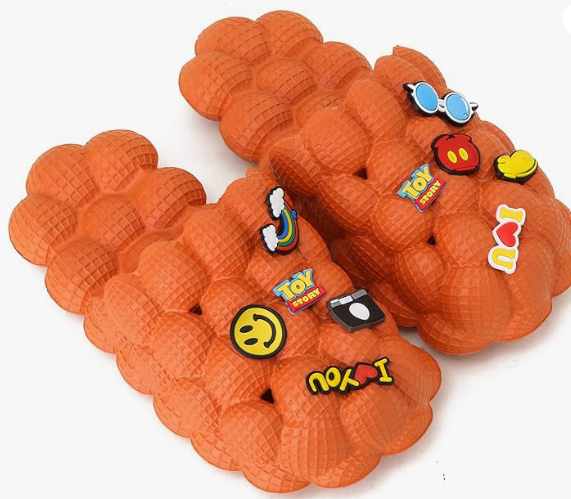 Fun Multicolor Non-Slip Soft Bubble Golf Ball Slides for Women and Men with Decoration Charms