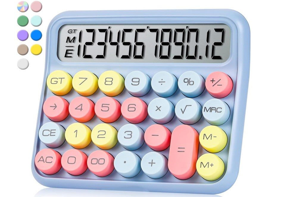 12 Digit Large LCD Display and Buttons, Great for Everyday Life and Basic Office School Work, with Battery Mechanical Calculator