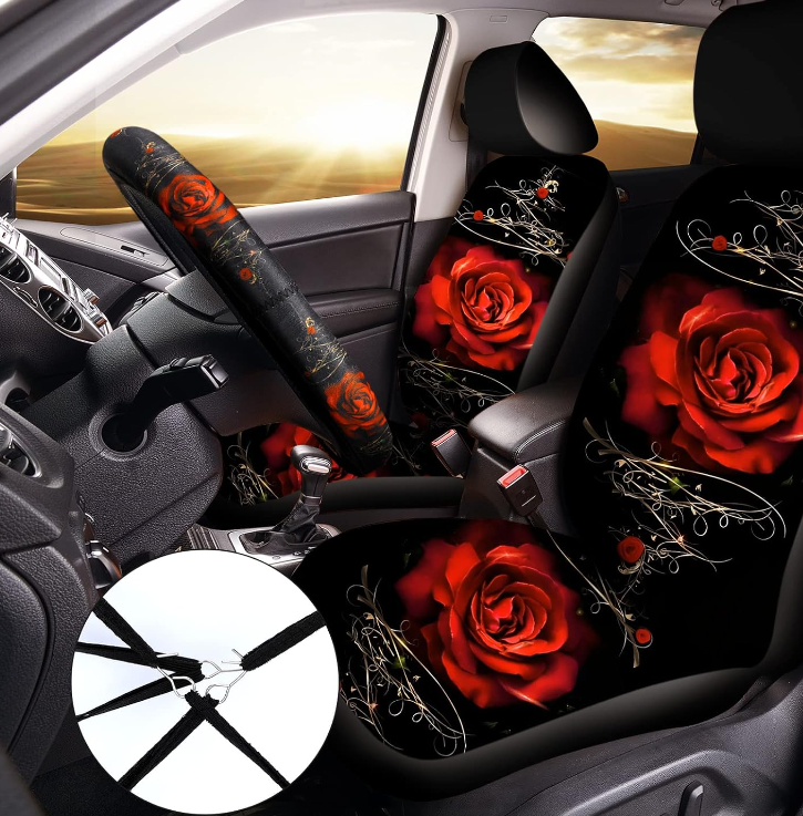 6 -24 Pack Leather Universal Front Back Auto Seat Waterproof Protectors Covers Sets with Matching Interior Accessories