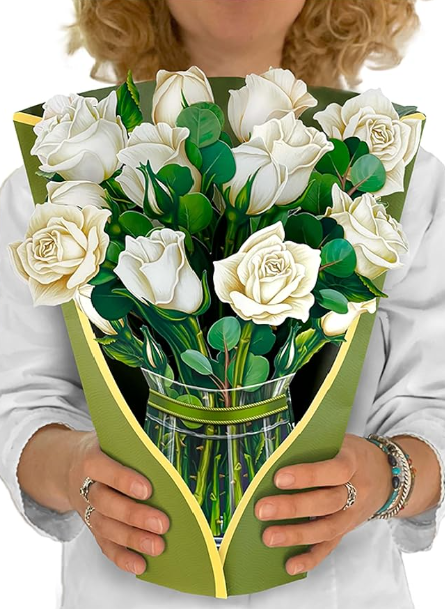 3D Large Paper Pop-Up Music Light Flower Rose Sunflower Tulip Bouquet Greeting Graduation Heart Mothers Day Card with Envelope