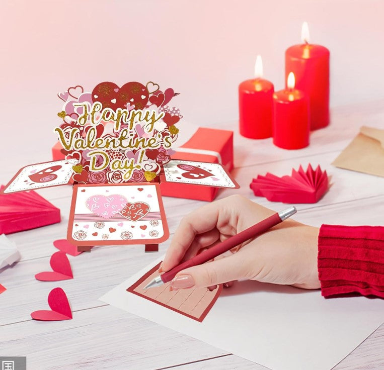 3D Large Paper Pop-Up Music Light Flower Rose Sunflower Tulip Bouquet Greeting Graduation Heart Mothers Day Card with Envelope