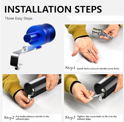 Universal Metal Turbo Whistle Sound Muffler Simulator for Car Auto 2 Pack