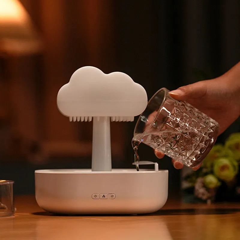 Rain Cloud Aromatherapy Humidifier with Water Drop Sound and 7 Color Led Night Lights