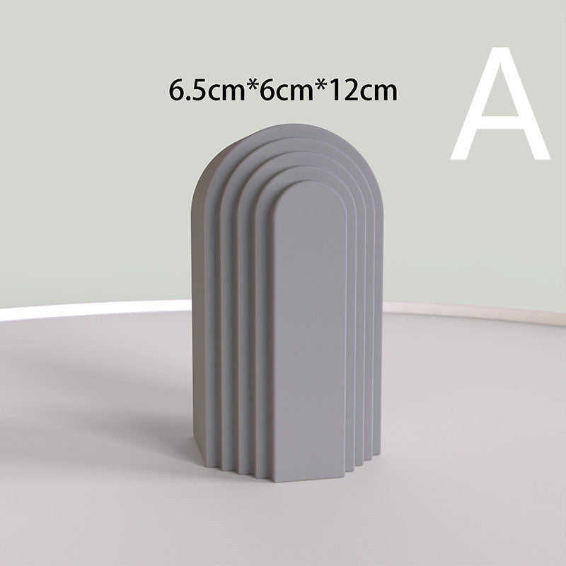 Unique Shaped Striped Candle Holder