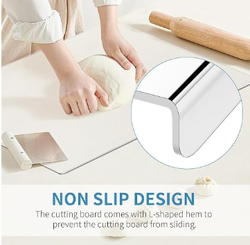 Clear Acrylic Non-Slip Cutting Board with Counter Lip for Kitchen Counter Tools Utensiles for Home Decor