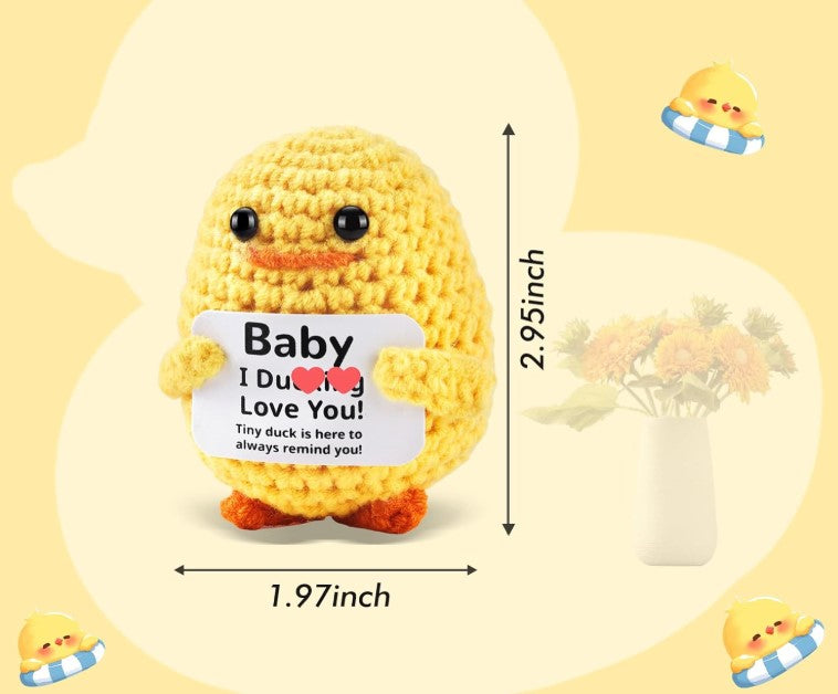 Handmade Crochet Funny Positive Message Cute Small Figures Love Duck Bear Potatoe Cheer Up Emotional Support Crochet Toys for Mothers Fathers Day Birthday Gifts