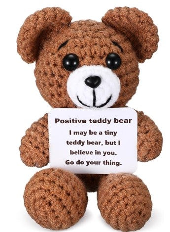 Handmade Crochet Funny Positive Message Cute Small Figures Love Duck Bear Potatoe Cheer Up Emotional Support Crochet Toys for Mothers Fathers Day Birthday Gifts