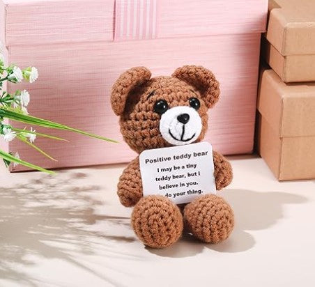 Handmade Crochet Funny Positive Message Cute Small Figures Love Duck Bear Potatoe Cheer Up Emotional Support Crochet Toys for Mothers Fathers Day Birthday Gifts
