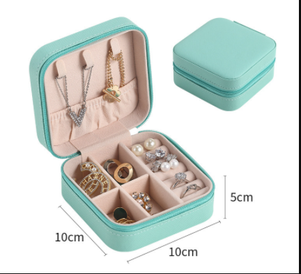 Portable Happy Travel Smiley Face Leather Multi Compartment Jewelry Box