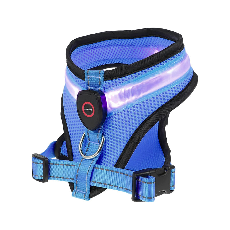 Rechargeable LED USB Charging Mesh Lighted Dog Harness
