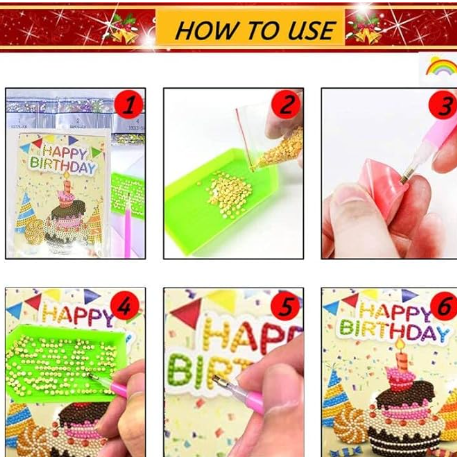 Artistic Fun DIY Birthday Thank You Bless You Best Wishes Graduation Fathers Day Diamond Painting Greeting Card Kits