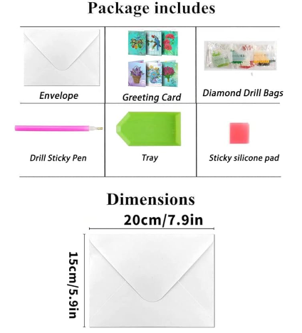 Artistic Fun DIY Birthday Thank You Bless You Best Wishes Graduation Fathers Day Diamond Painting Greeting Card Kits