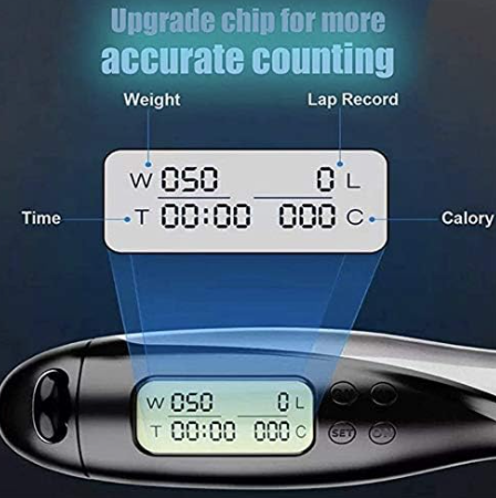Digital Weighted Handle Workout Cordless Jumping Rope with Calorie Counter for Training Cardio Fitness