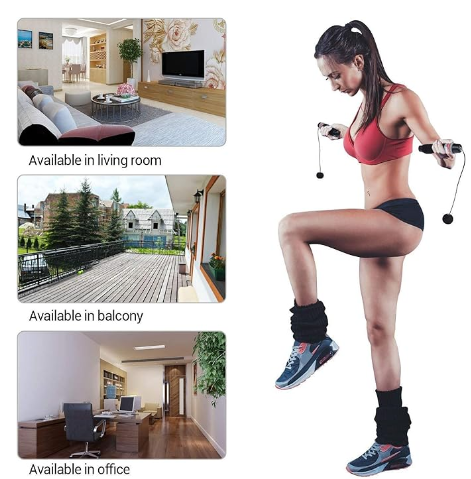 Digital Weighted Handle Workout Cordless Jumping Rope with Calorie Counter for Training Cardio Fitness