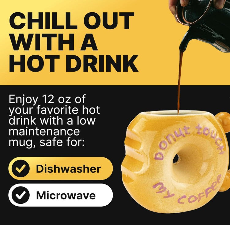 Funny Odd Ceramic Gag Gift Novelty Poop Toilet Donut Coffee Teacups Mug, 12-24 fluid ounces