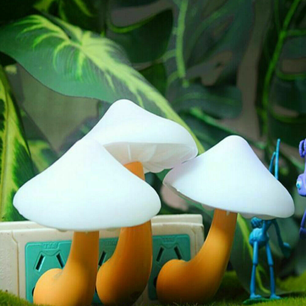 Mushroom-shaped LED Lights With Automatic Sensors, Indoor Decoration Lamps for Hallways Bedrooms Nursey Bathrooms Kitchen Stairs 1-3 Pack