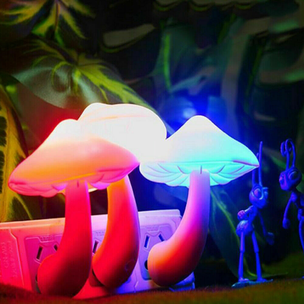 Mushroom-shaped LED Lights With Automatic Sensors, Indoor Decoration Lamps for Hallways Bedrooms Nursey Bathrooms Kitchen Stairs 1-3 Pack