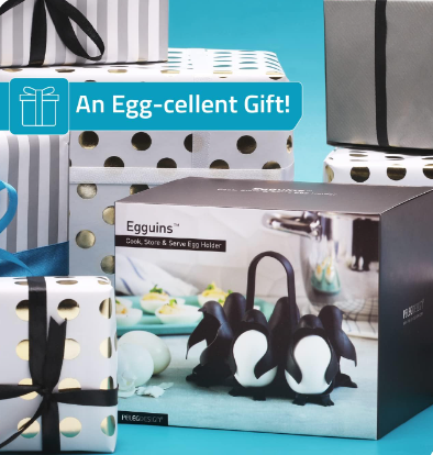 Whimsical Heat-Resistant Egg Rack Holds and Boils Cooks 6 Eggs in Fun Shaped Penguin Gadget