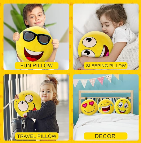 Emoji Laughing Angry Sleepy Kissing Love Emoticon Cushion Soft Stuffed Plush Couch Bed Pillows Valentine Gift