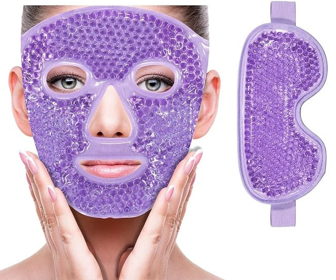 Cold Face Eye Mask Ice Heat Gel Beads Pack Combo Reduce Face Puff, Dark Circles, Compress Headaches Sleeping Face SPA for Woman Men Skin Care