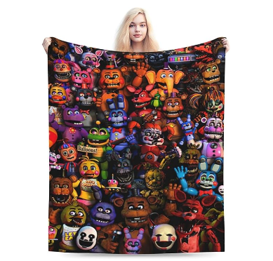 Five Nights at Freddy Fnaf Movie Soft Warm Fleece Flannel Linen Throw Couch Chair Bed Spread Blanket