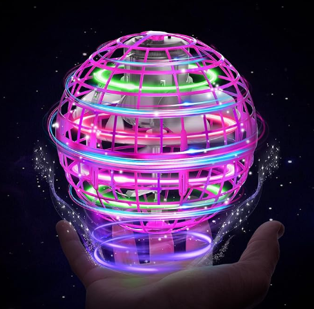 Magic Flying Orb Flying Mini Drone Boomerang Spinner Ball with LED Lights and Remote Control