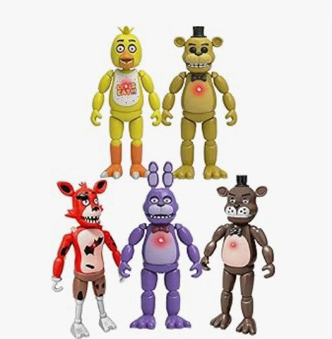 1 - 18 Piece Inspired by Game Five Night of Freddy Toys Ultimate Custom FNAF Action Figures Collectible Sets Bonnie, Orville, Mangle, Chica, and Freddy All Characters