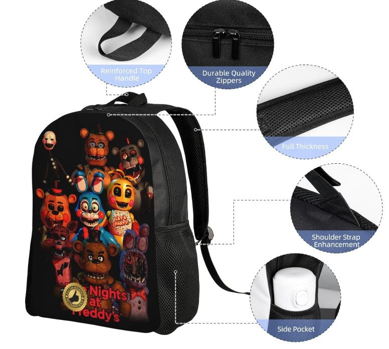 Five Nights at Freddy FNAF Travel Daypack Sports Laptop Bag Backpack for Men and Women