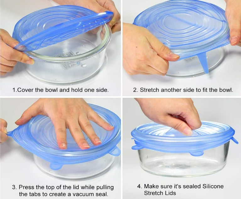 Silicone Stretch Lids 14 Pack Include Size up to 9.8'' Diameter Reusable Eco Friendly Durable Food Storage Covers